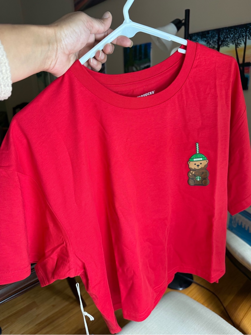 Starbucks Limited Edition Red Women’s Tee with Bear Patch